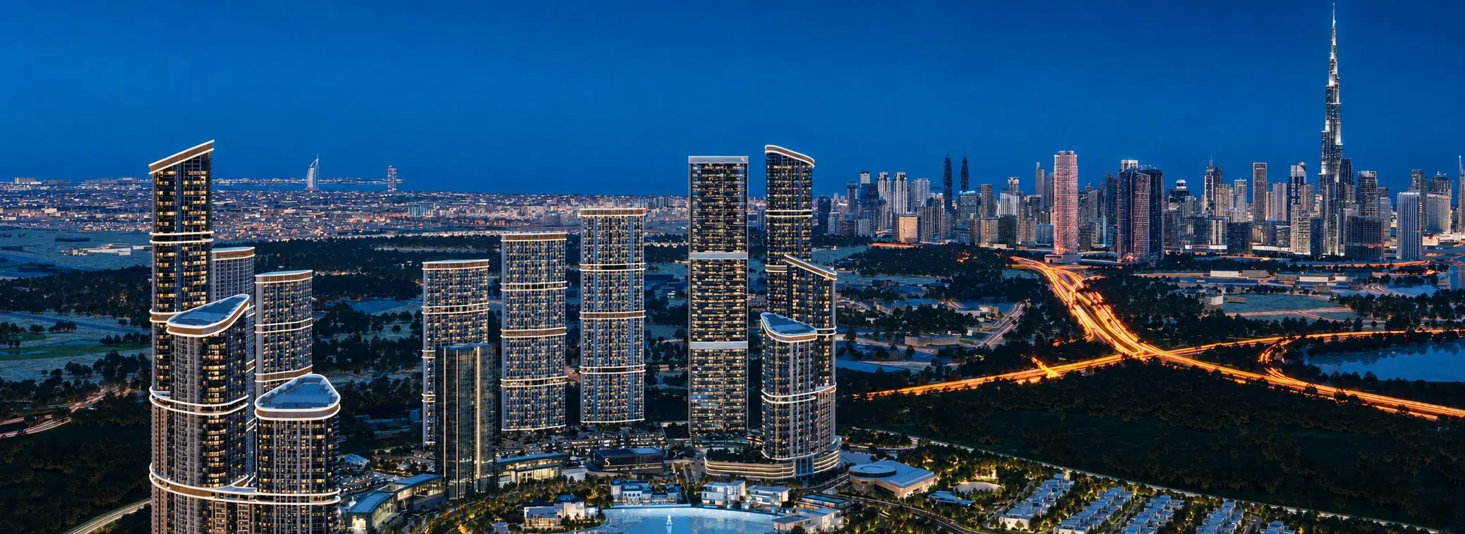 Dubai skyline at night